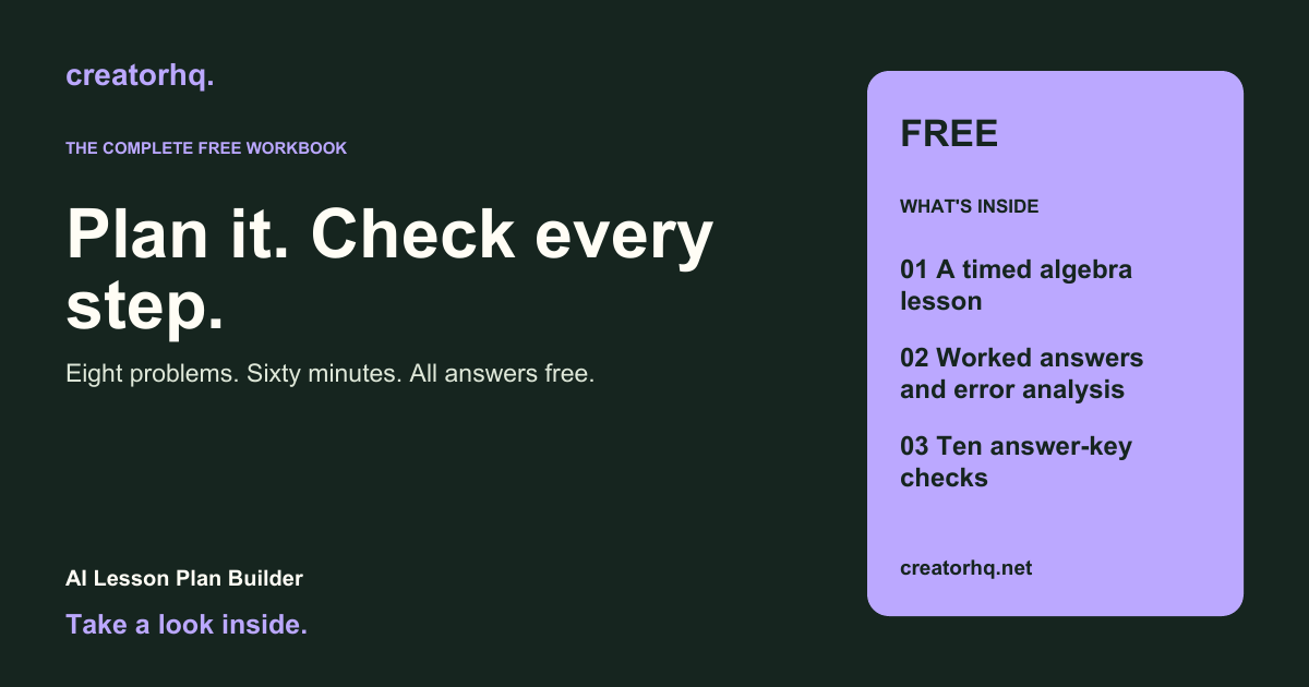 AI Lesson Plan Builder — complete free workbook
