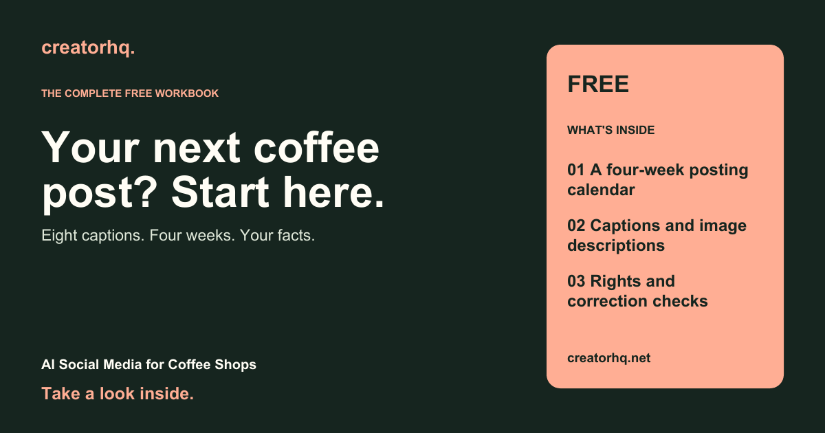 AI Social Media for Coffee Shops — complete free workbook