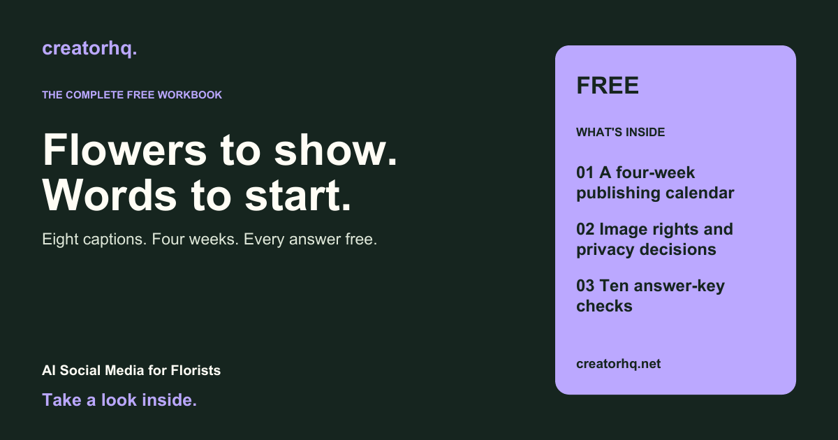 AI Social Media for Florists — complete free workbook
