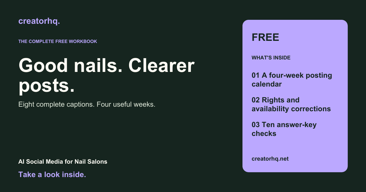 AI Social Media for Nail Salons — complete free workbook