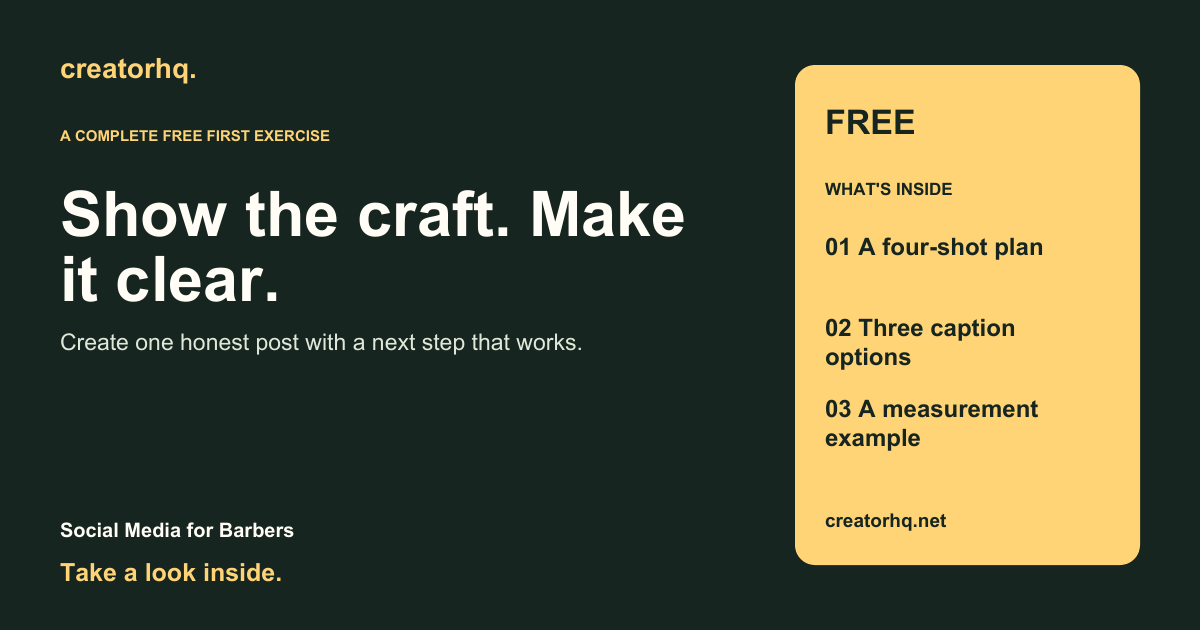 Social Media for Barbers — complete free workbook